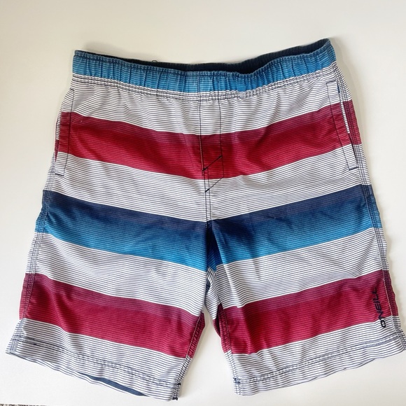 O'Neill Other - O’Neill Bathing Suit Swim Trunks Red Blue Striped Size Large